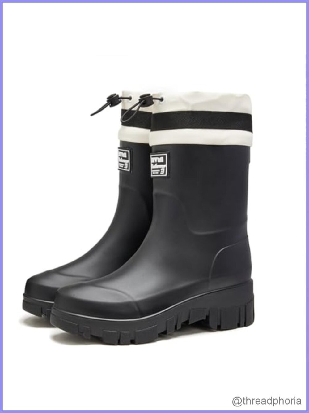Wide Width Waterproof Rain Boots Non-Slip Platform Chunky Heel Women Garden Mud